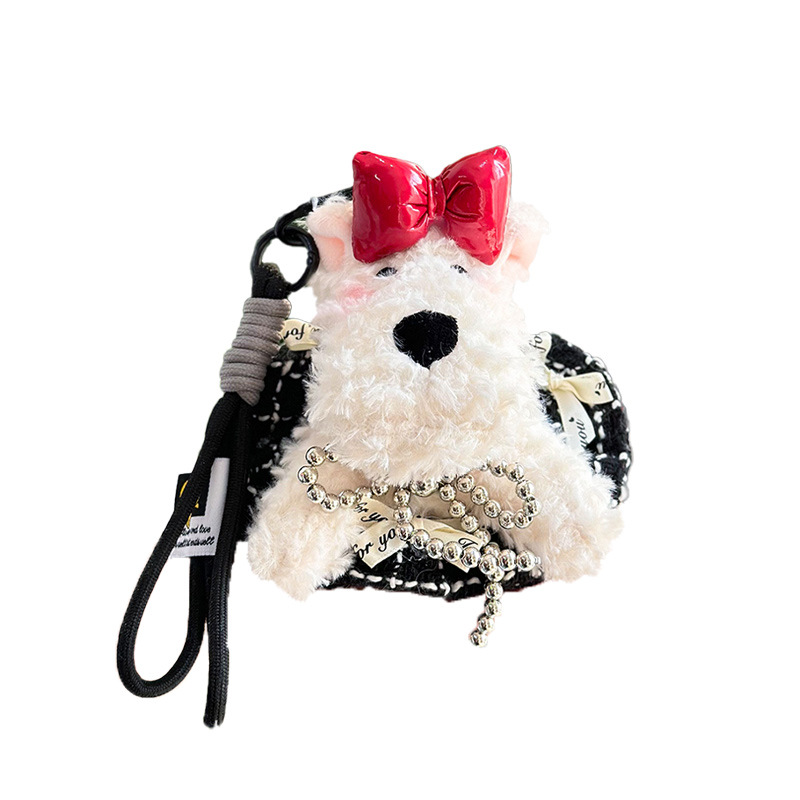 Wholesale of plush and colorful rope pendants for the night market event of the West Highland's messy puppy, as well as gift-grabbing machine and doll bag pendants Item Picture