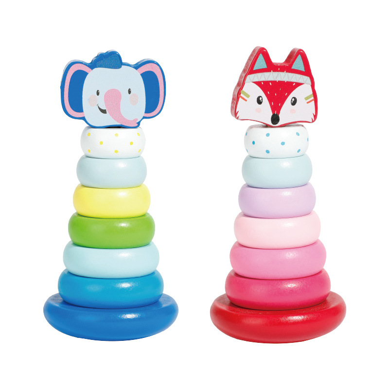 ONSHINE/ Childhood Infinite Early Education Rainbow Ring Stacking Tower Stacking Ring for Infants and Children, Untoppleable building Blocks, Educational toys Item Picture