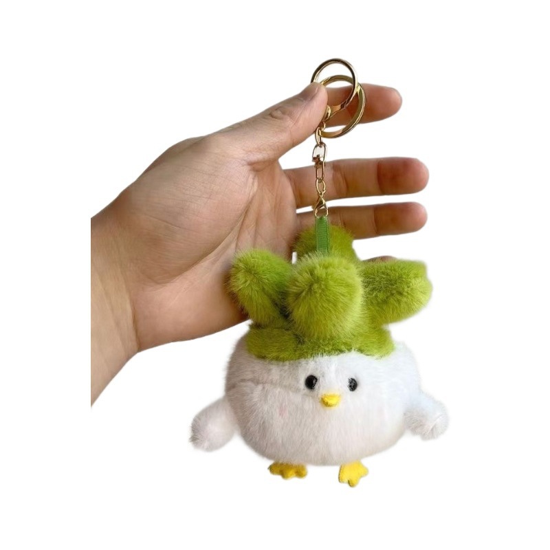 Garlic bird doll, plush toy, White Little vegetable chicken, funny cultural and creative figurine, keychain, bag, pendant, gift Item Picture