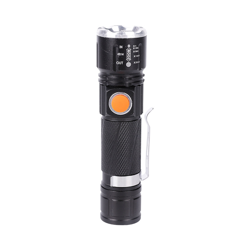 The Cross-border P50 is equipped with a built-in lithium battery flashlight, a powerful long-range beam, a hidden magnet at the rear, and direct USB charging for outdoor use, making it portable and suitable for home use Item Picture