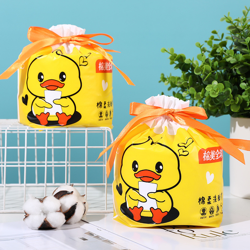 Little Yellow Duck Beauty Salon's thickened disposable facial cleansing towel, dry and wet dual-purpose pearl-textured cotton soft towel Specification image