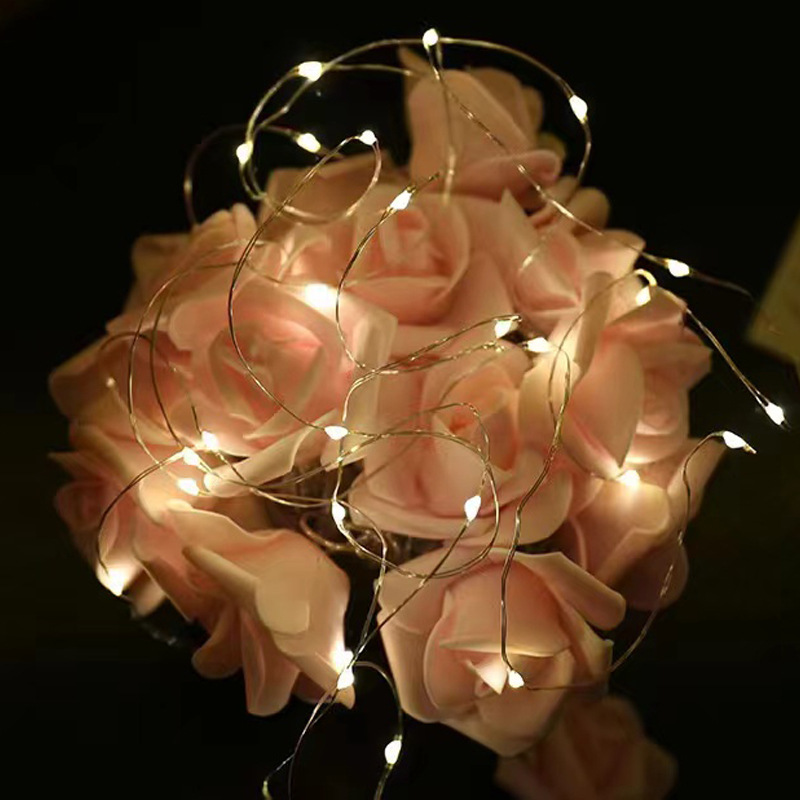 led copper wire light string, button, battery box, small white box, colored light, cake, flower, decorative light strip, gift box, string light details Picture