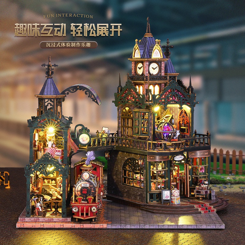 Jiate diy House Trajectory Youcheng Cross-border E-commerce Toy Model Manual Assembly DIY House DIY Bookstand details Picture