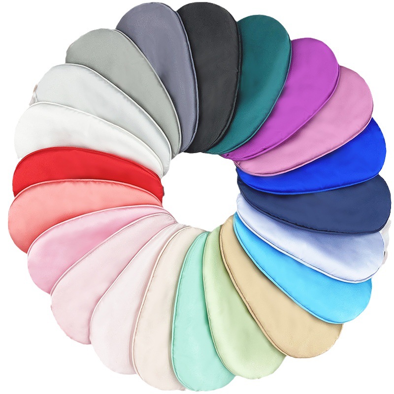Wholesale of double-sided silk-like sleep eye masks in stock, light-blocking, nap, travel and aviation light-blocking eye masks Item Picture