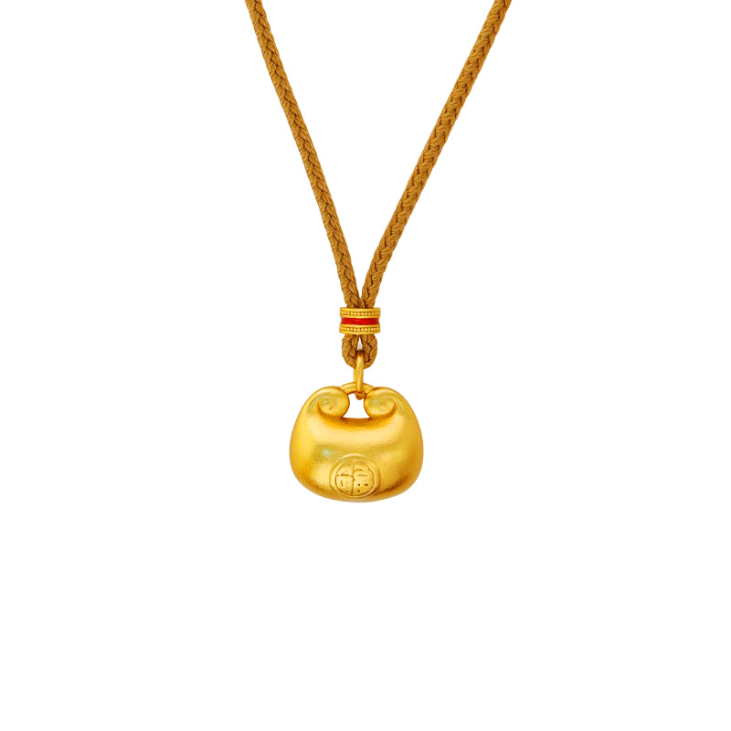 Hyacinth antiguo fasha oro pequeño fat fufu bag colgante collar para mujeres nuevo estilo chino oro tuo tuo collar de cuello de alta calidad sentido trenzado cuerda suéter cadena Item Picture