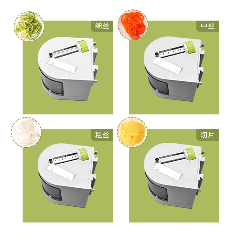 New type of shredded potato machine, home kitchen vegetable cutter, shredded potato slicer, hand-cranked rotary grater Specification image