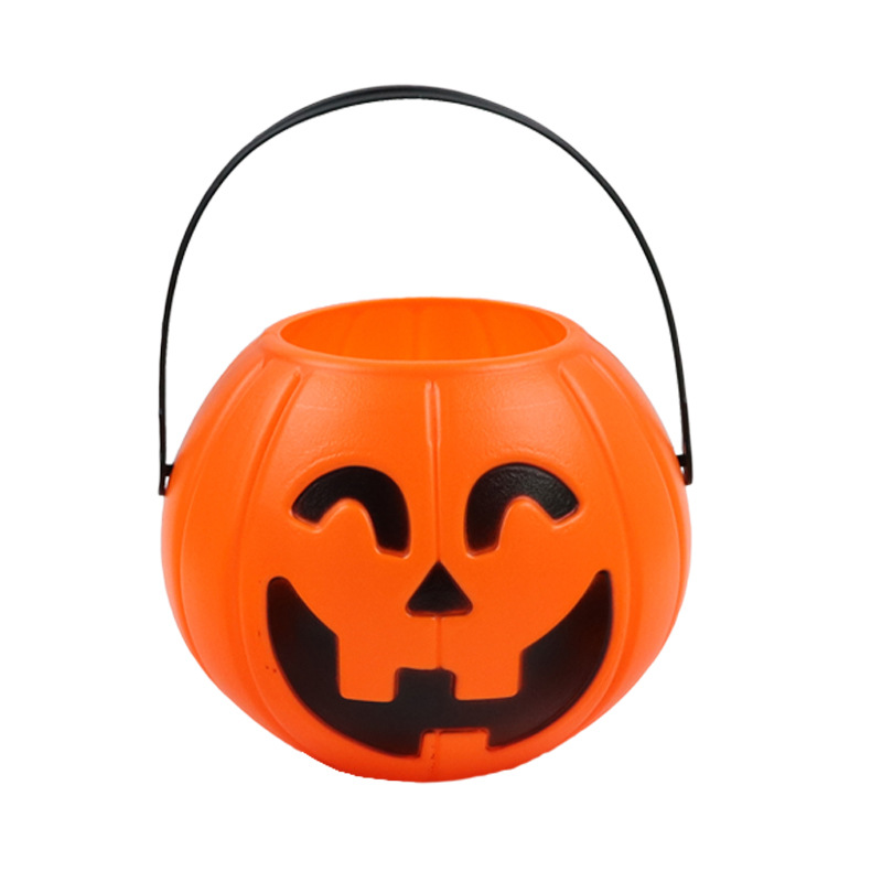 Halloween pumpkin jar, Ghost Festival decorative pumpkin bucket, 18 cm with lid, triangular eye pumpkin jar, pumpkin lantern Item Picture