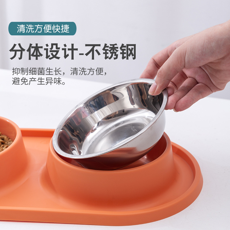 Rongka Pet Cross-border Pet Slow Food Bowl, Dog Basin, Dog Supplies, Cat Food bowl, food basin, anti-knock and anti-choking slow food Double bowl details Picture