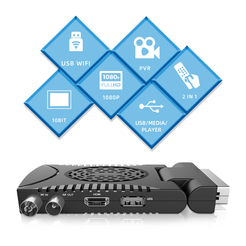 The 2024 new model supports European export of DVB-T2 Scart h265 Spanish high-definition digital set-top box Item Picture