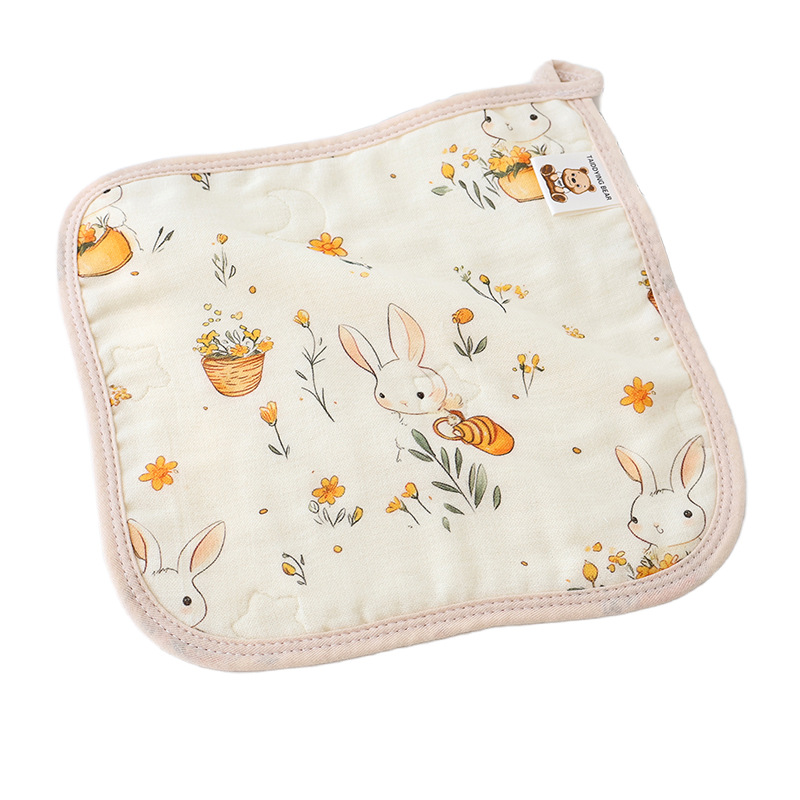Class a saliva towel, children's towel, pure cotton 6-layer yarn, newborn baby face towel, baby small square towel, cotton yarn back towel Item Picture