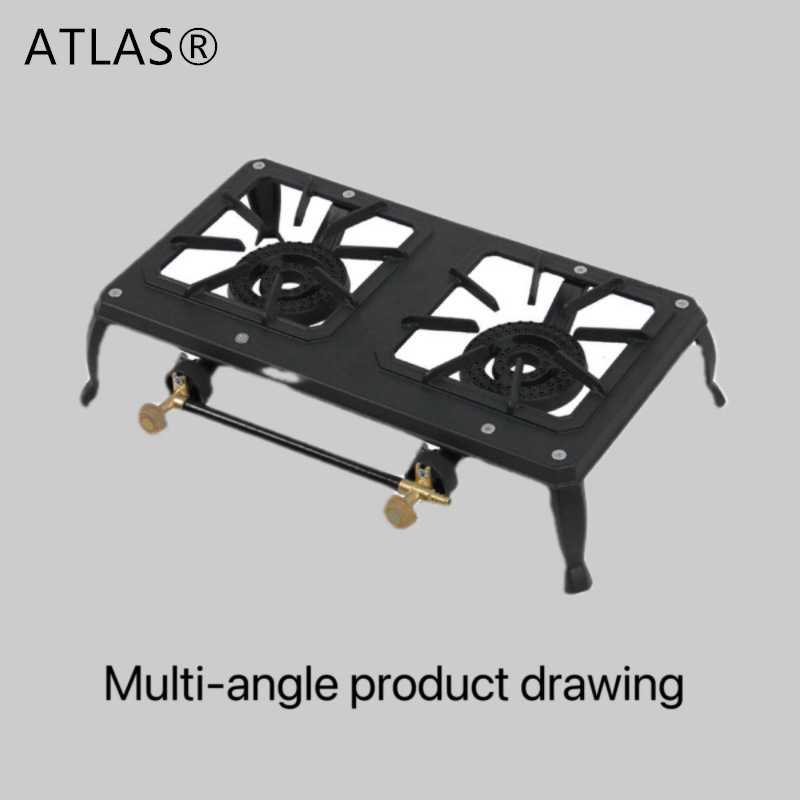 GB02 multi fogones de cabeza de horno horno de hojalata para acampar al aire libre cocina de gas portátil cocina de fuego fuego de leña estufa de cabeza de hierro fundido ahorro de energía Specification image