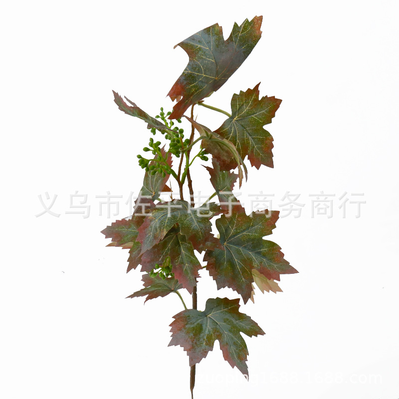 Artificial plant grape leaves, high-end photography props, decorations, flower walls, flower art bonsai, Christmas design materials details Picture