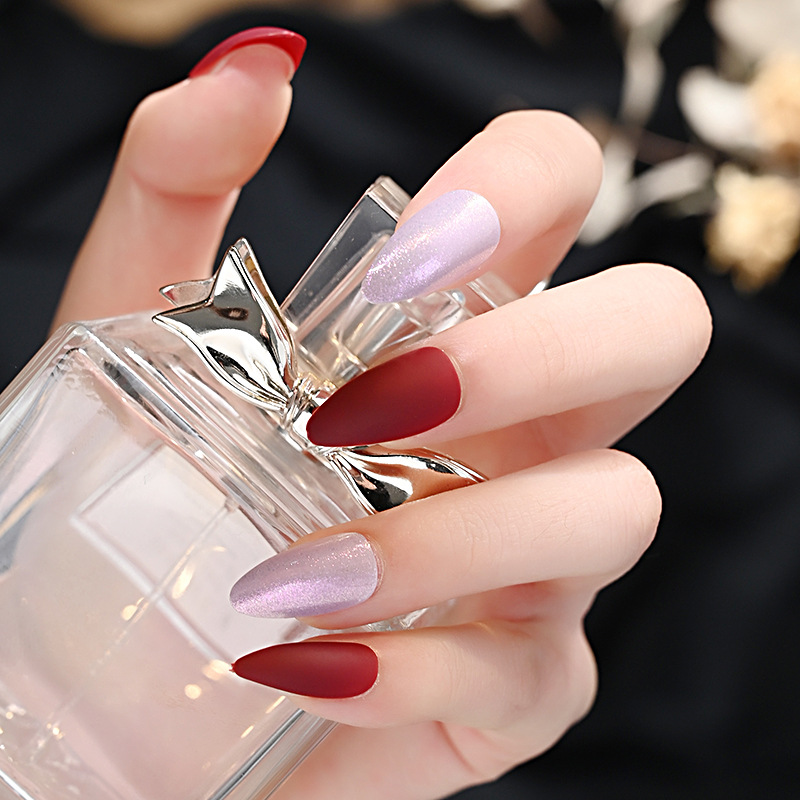 Cross-border new matte nail patches, wearable nails, reusable nail patches, finished fake nail sheets details Picture