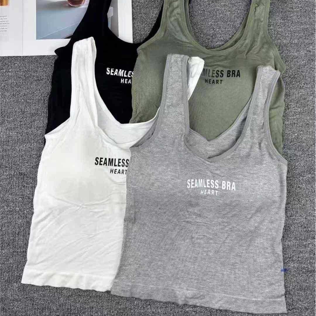 Export inventory for Africa, Europe and America, low-priced, versatile, fashionable and comfortable pure cotton sports yoga tops, backrests, chest cushions, sports bras, versatile women's vests full figure
