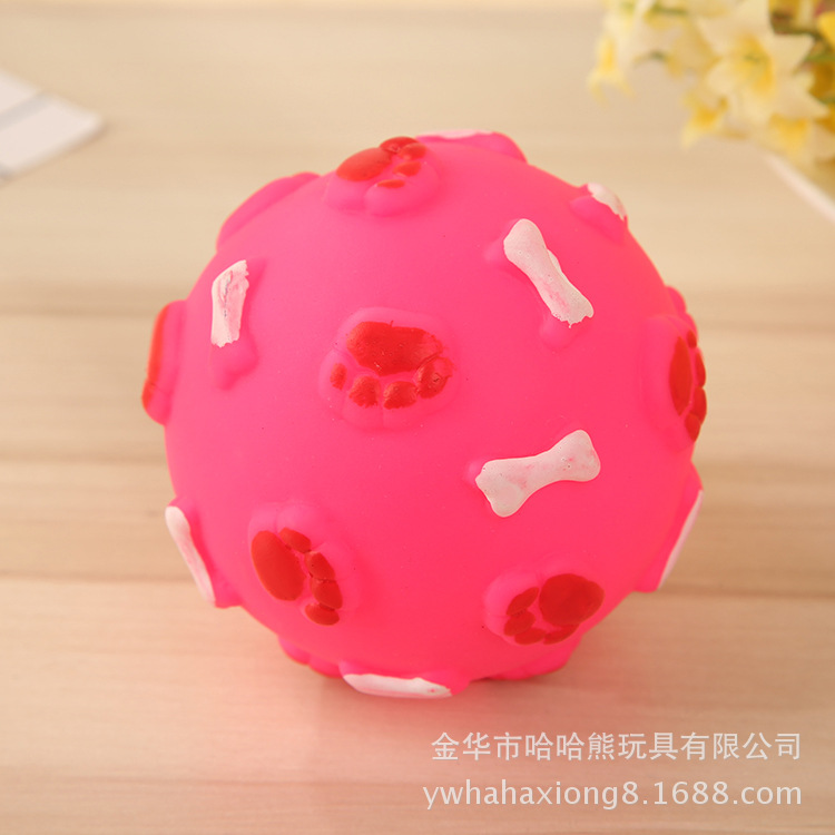 Creative pet toy balls, dog training toys, new pvc footprint balls, manufacturer wholesale pet dogs Specification image