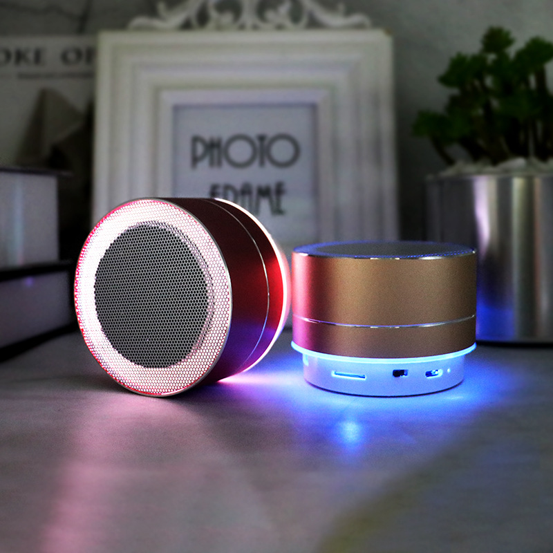 Metal A10 Bluetooth speaker, mobile phone, computer, speaker, led memory card, illuminated small Logo, gift, portable stereo Application Scenario