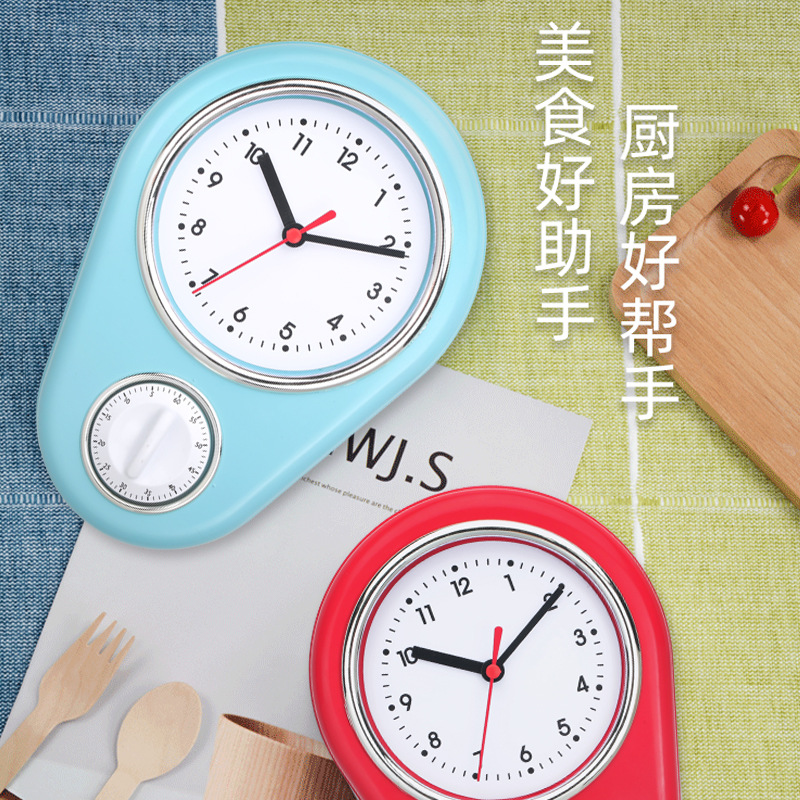In-stock timer wall clock for kitchen use, silent, precise, simple, creative, easy to operate, household quartz clock retail