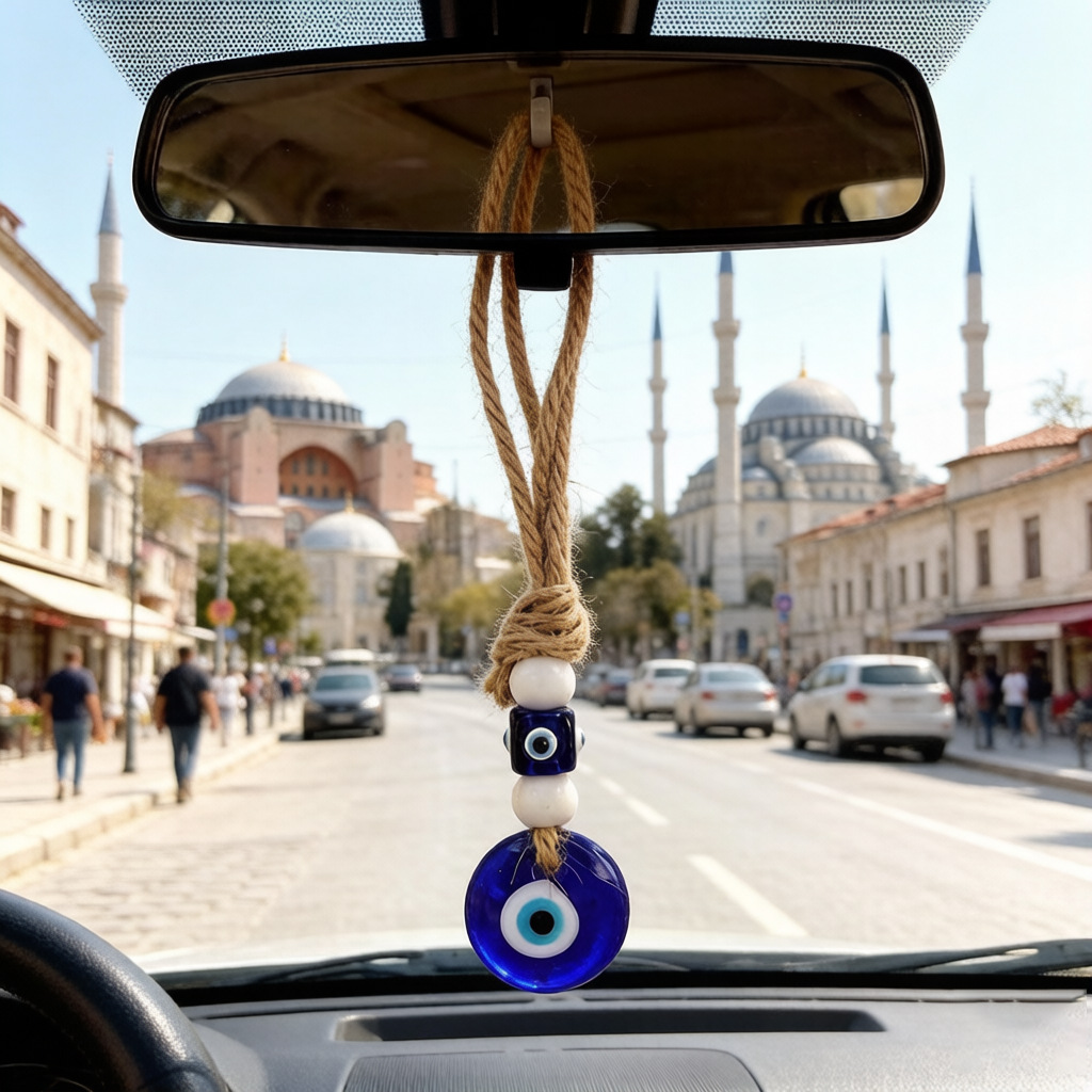 Wholesale glass Evil Eye wall-mounted Turkish Greek blue eye Good Luck decoration gift car home decoration Specification image