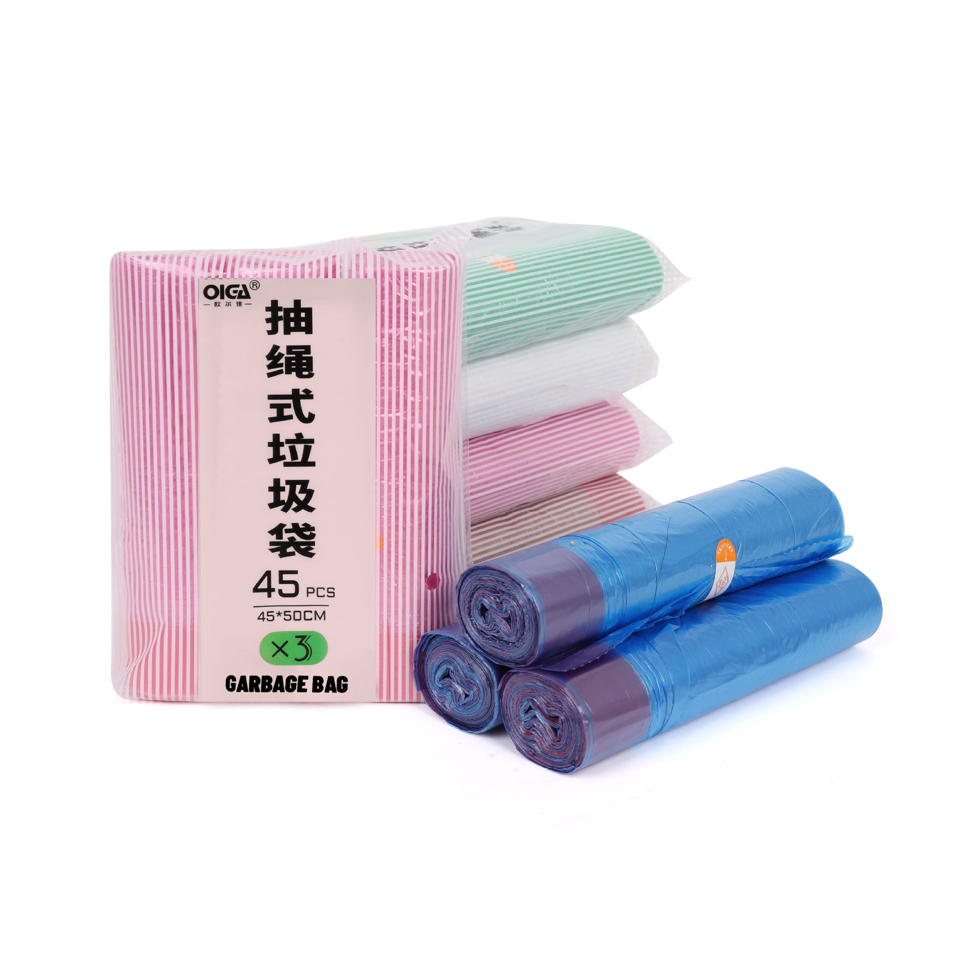 抽绳式三联包垃圾袋定做家用客厅厨房不脏手手提垃圾袋加厚塑料袋细节图