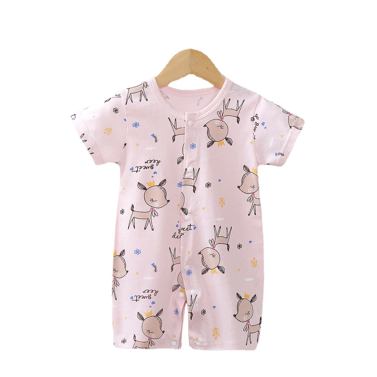 2025 New style baby one-piece suit, newborn crawling suit, short-sleeved thin Hayi infant and toddler clothing, baby farting suit Item Picture