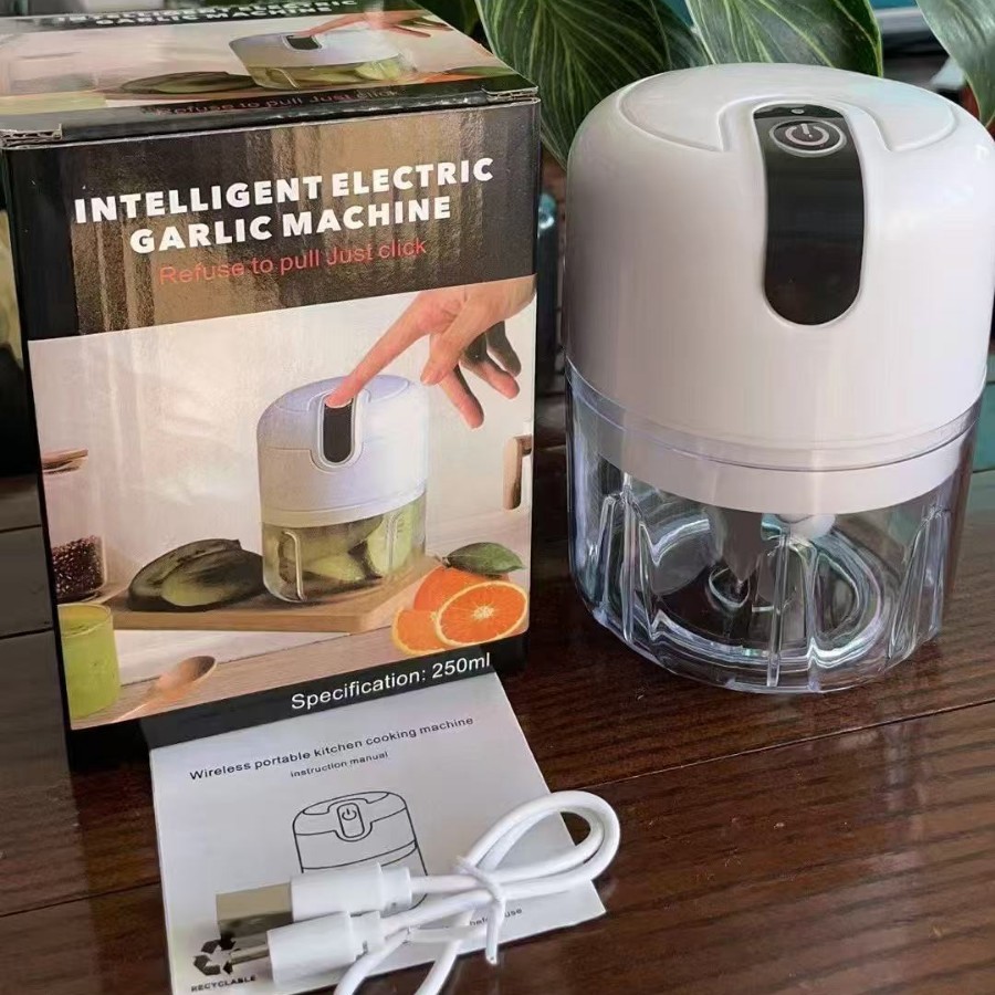 Garlic puree magic tool, electric garlic mashing machine, small blender, home baby food preparation, multi-functional meat grinder Specification image