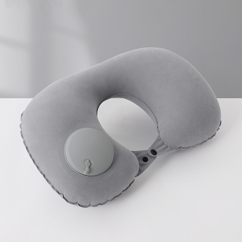 Flocking U-shaped pillow, portable travel, customizable LOGO neck pillow, compression inflatable U-pillow, airplane pillow, storage inflatable pillow Specification image
