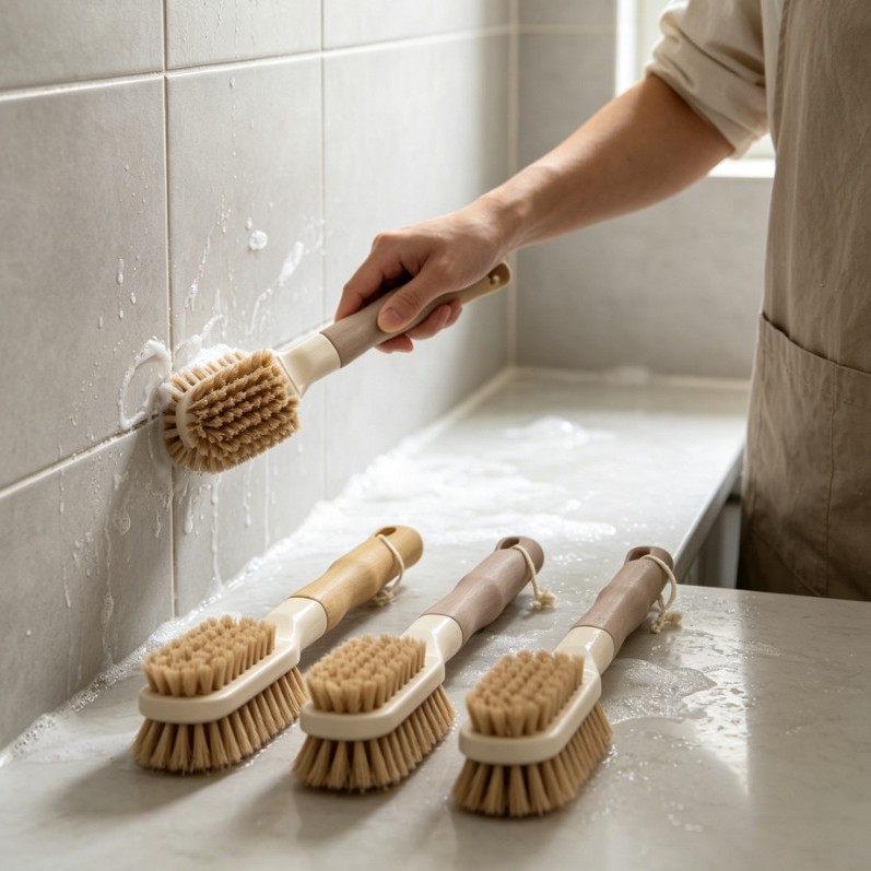Long-handled cleaning brush shoe brush Special brush Shoe gap brush Soft and hard moderate cleaning brush Long-handled brush details Picture
