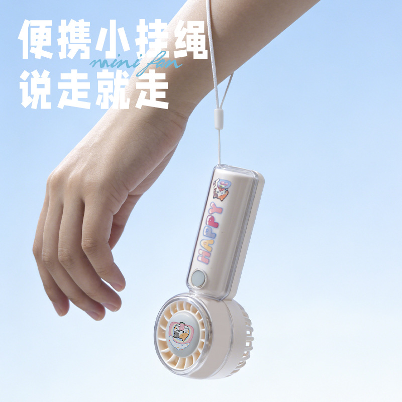 Creative mini cartoon handheld small fan, portable usb charging, outdoor student gift, small large wind fan Specification image