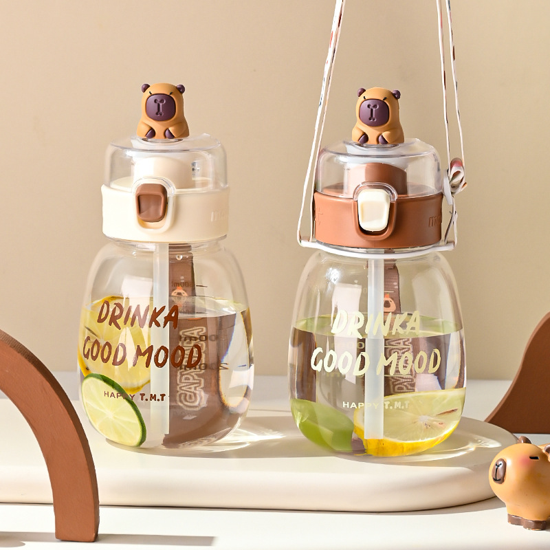 Creative cartoon water cup, large capacity, summer Internet celebrity, high appearance level, big belly cup, student outdoor portable, children's casual cup Specification image