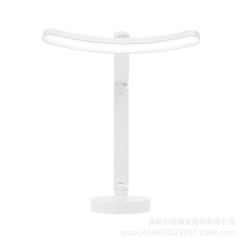 LED eye-protecting reading desk lamp, charging desk lamp, dual-purpose charging and plugging, three-speed color adjustment, stepless dimming, multi-section rotating and folding Item Picture