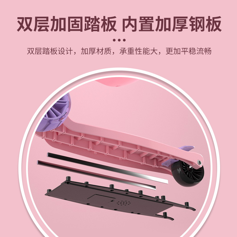 Children's skateboard with seat, suitable for both sitting and riding, 1-2-345-67 years old, three-in-one, meter-tall baby multi-toy vehicle for boys and girls details Picture