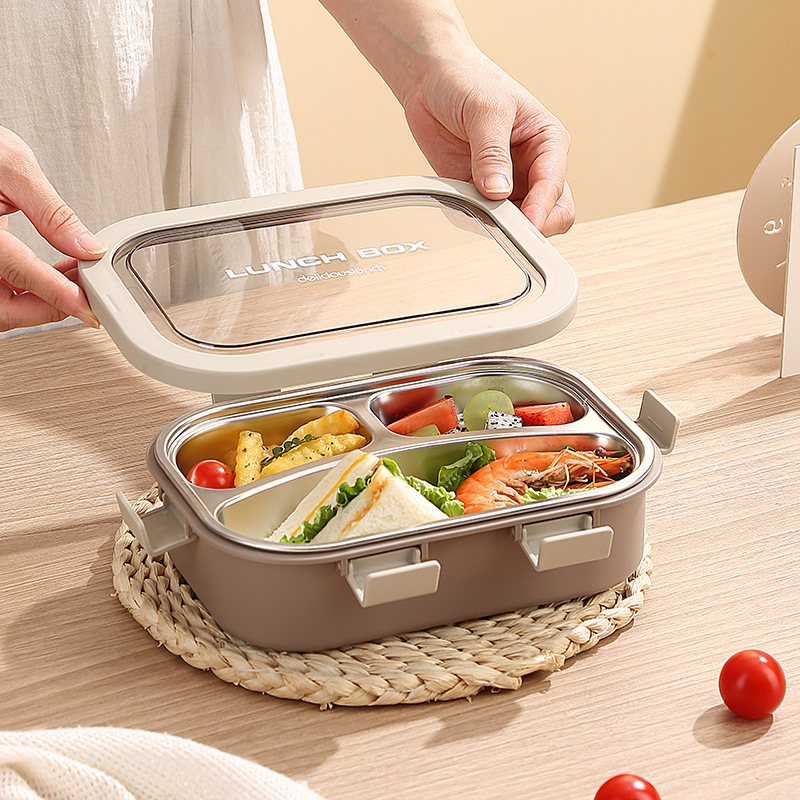 Microwave lunch box with compartments, office worker lunch box, heat-resistant and lightweight, student lunch box with separate compartments, stainless steel insulated lunch box Specification image