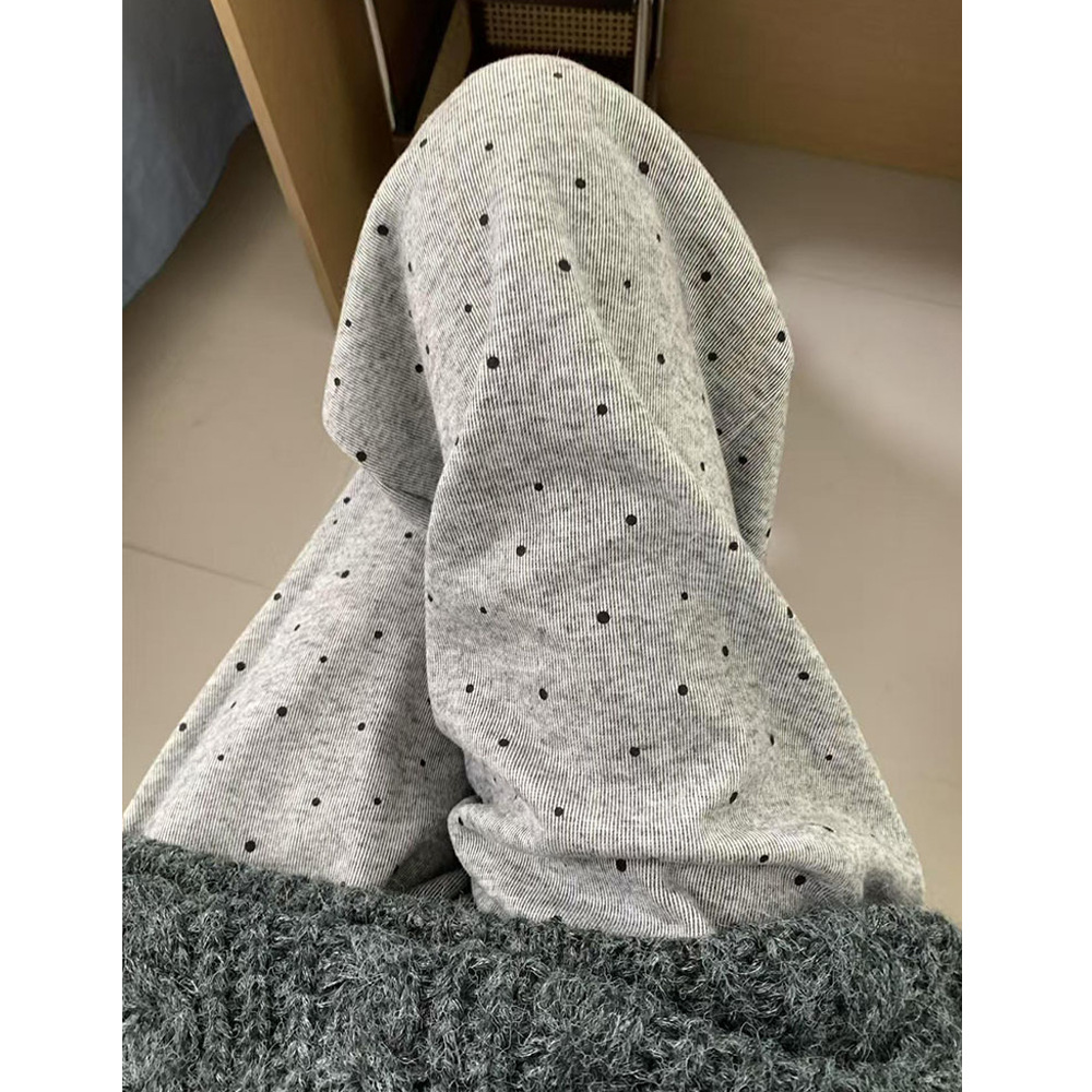 New spring, summer and autumn styles: simple and breathable polka dot pants, loose and versatile straight-leg pants for women, casual and sporty wide-leg pants