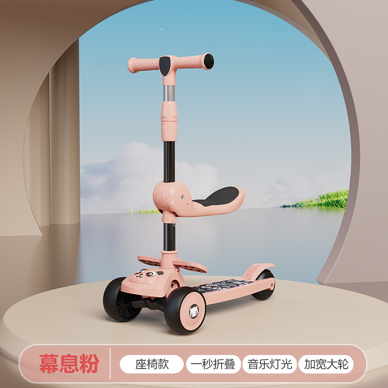 Children 's scooter 1-3-6- 12-year-old four-in-one children' s scooter for boys and girls. It can be ridden and slid Application Scenario