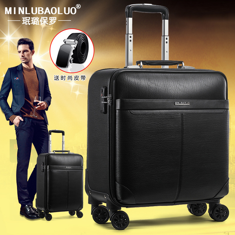 The suitcase is sturdy and durable. It features an 18-inch universal wheel suitcase with a handle, a large business luggage for men, and a TSA lock Application Scenario