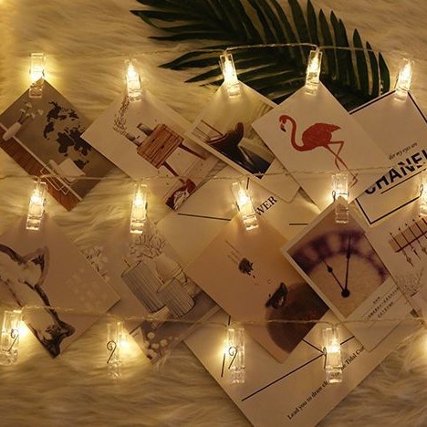 Battery box clips, light strings, photo wall decorative lights, birthday party decorations, battery box light strings, five-pointed star LED lights