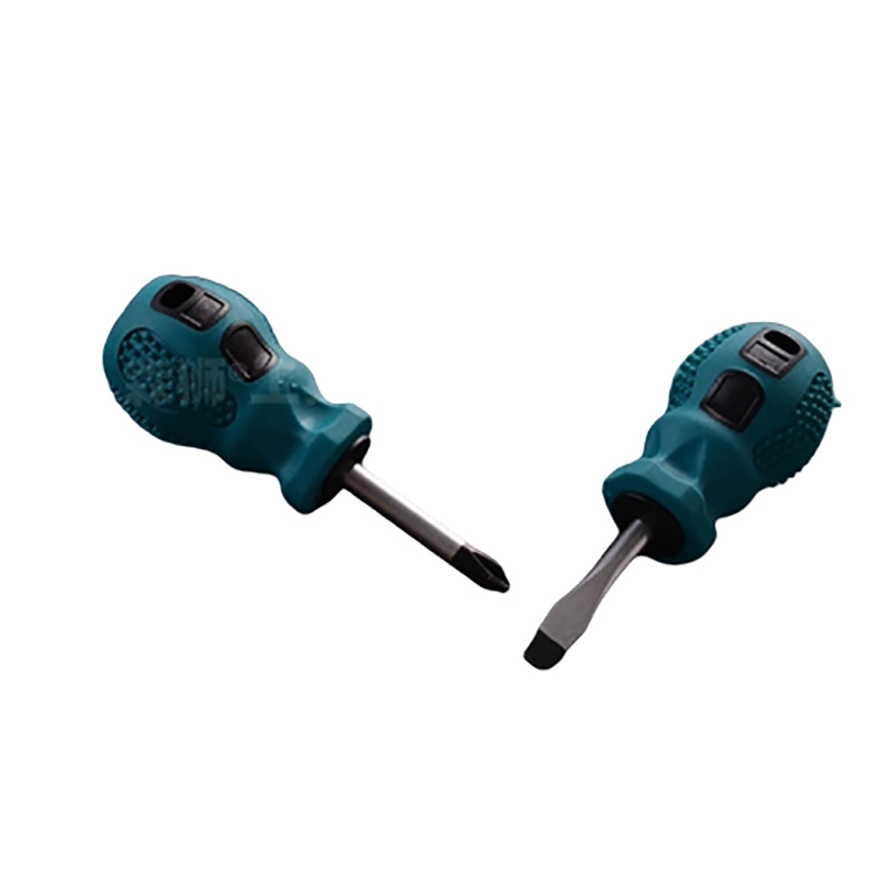 Cabeza de rabanete destornillador de doble uso destornillador cruzado de una palabra goma suave mango corto mini destornillador pequeño con magnético precio al por mayor Item Picture