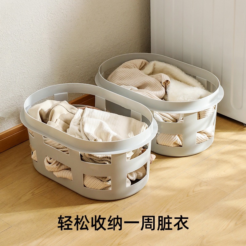 Ins-style dirty clothes basket, household change of clothes storage basket, hollowed-out plastic bath basket storage frame