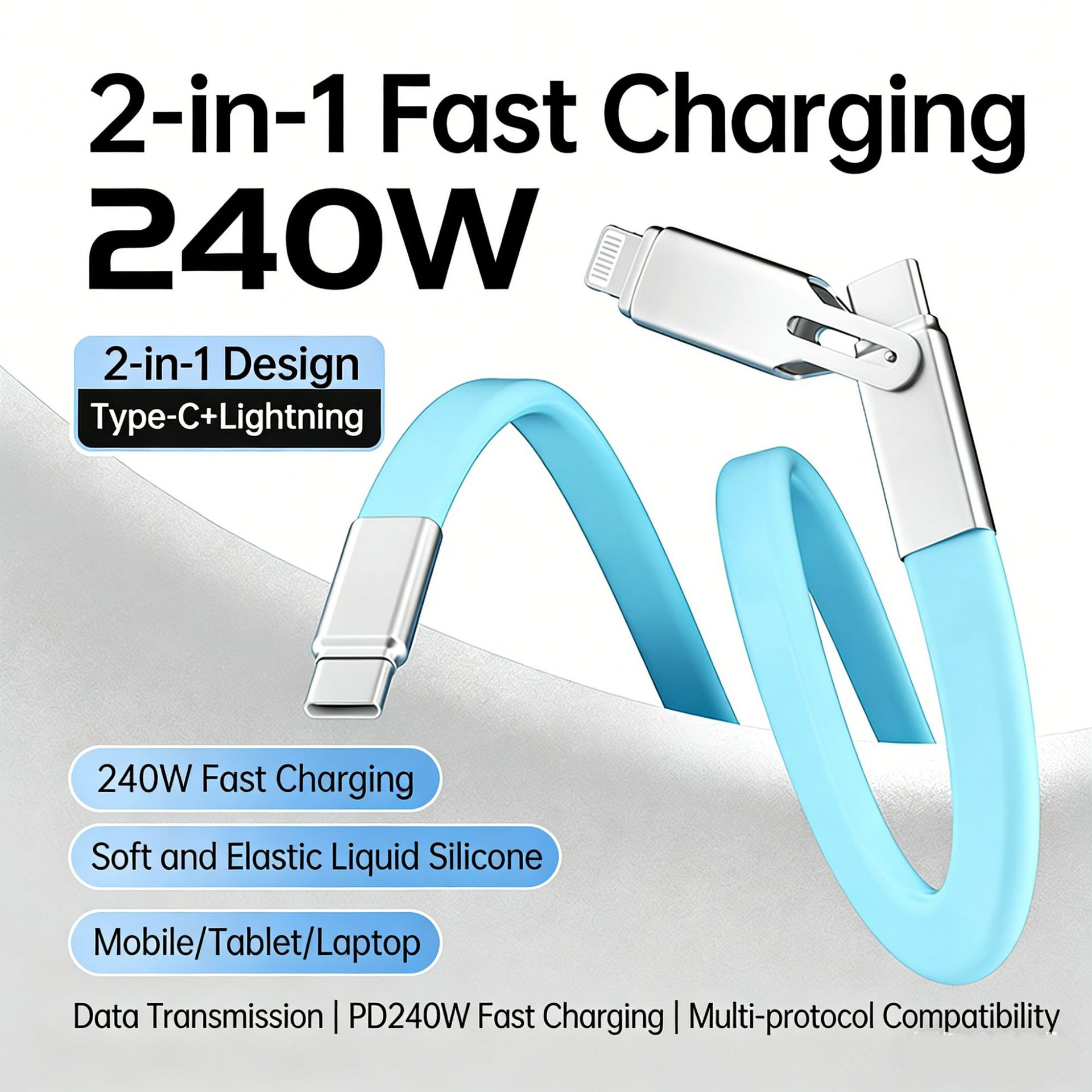 إن خط 240W المزدوج السليكون الحقيقي يعمل بسرعة كبيرة على أبل 17 WHP Typec بشكل سريع Specification image