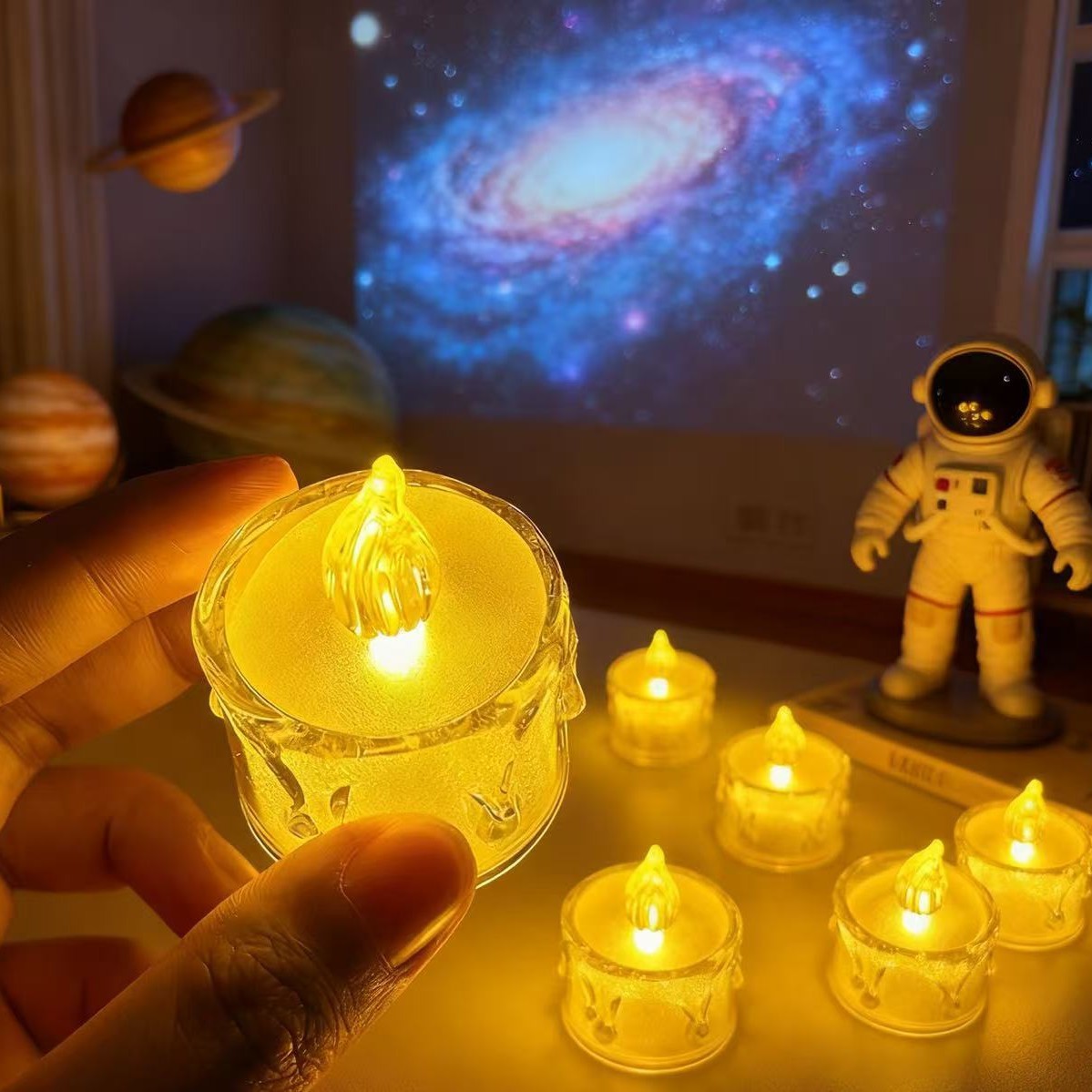 Crystal Tearful Electronic Candle lamp Simulation Electronic Romantic Atmosphere Lamp Smokeless Birthday Mini Simulation Candle Lamp batch Specification image