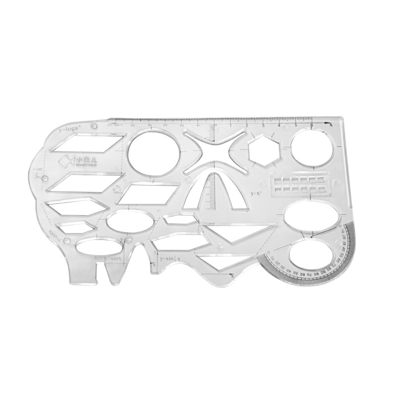 Xiaoyu 'er multi-functional ruler, drawing template ruler, soft ruler, middle school students' math drawing ruler, geometric figure function ruler Item Picture