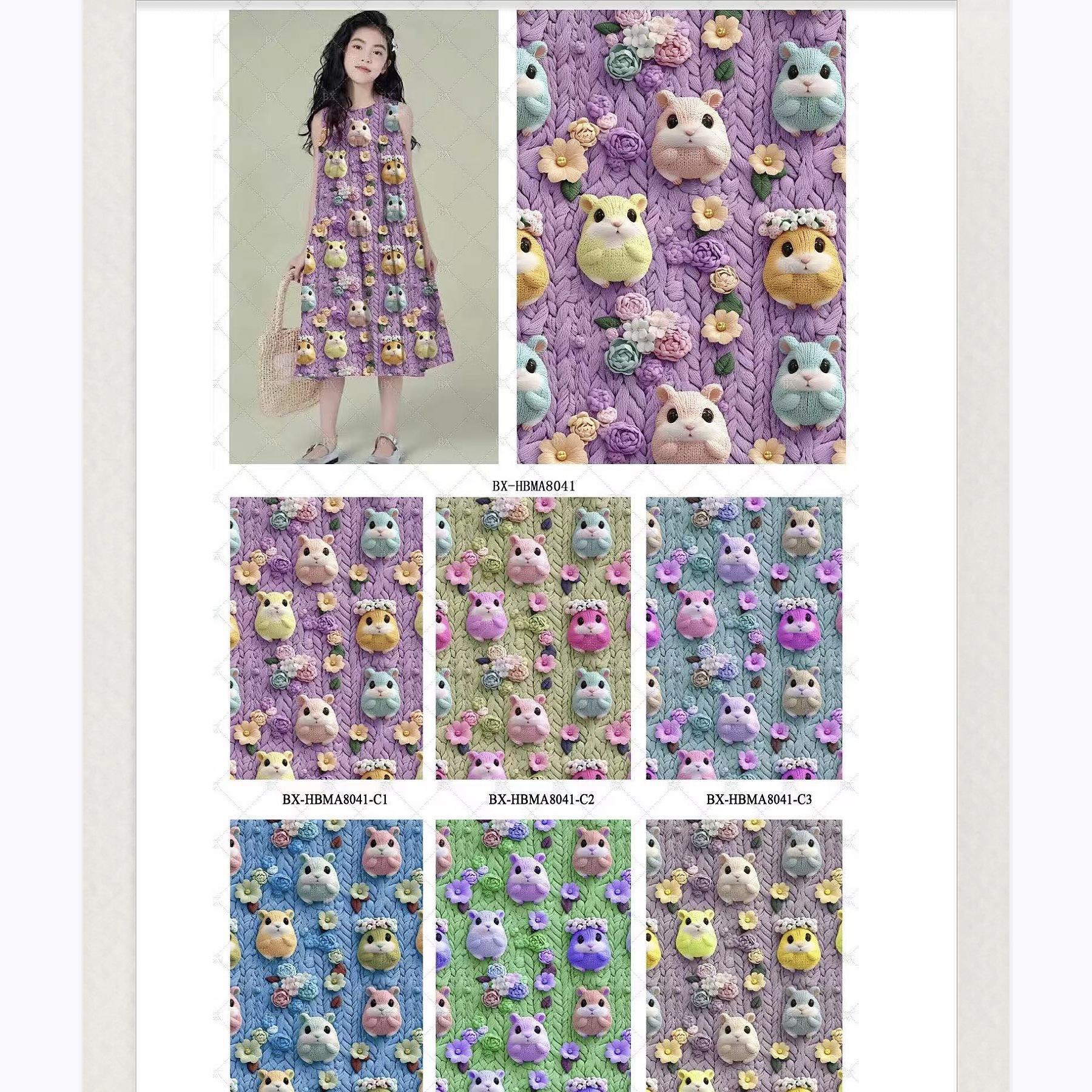 The new four-sided elastic 5D printed fabric cartoon clothing fabric and dress fabric are bestsellers on cross-border Amazon
