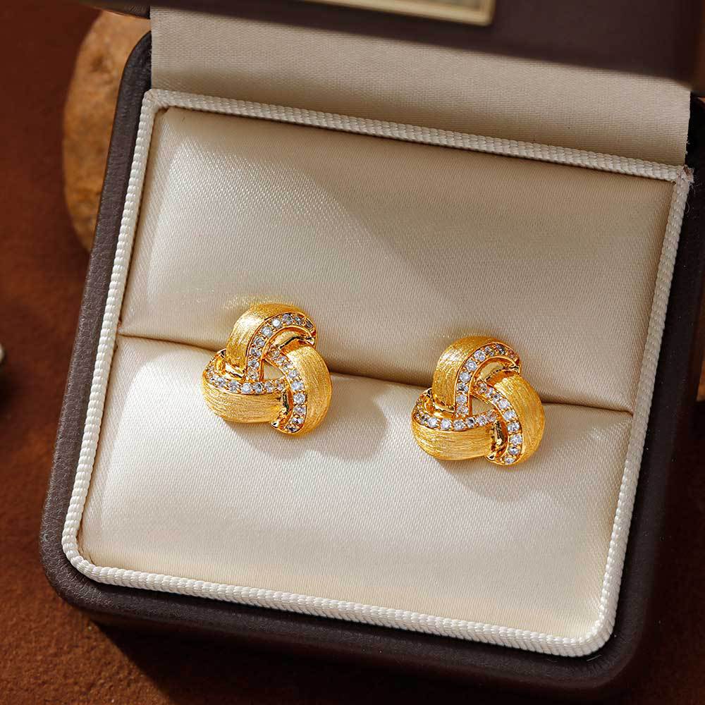 Hyacinth antiguo fassa gold pendientes cepillados vintage harbor wind premium sense pendientes niche diseño único cool light wind gold orejas Specification image