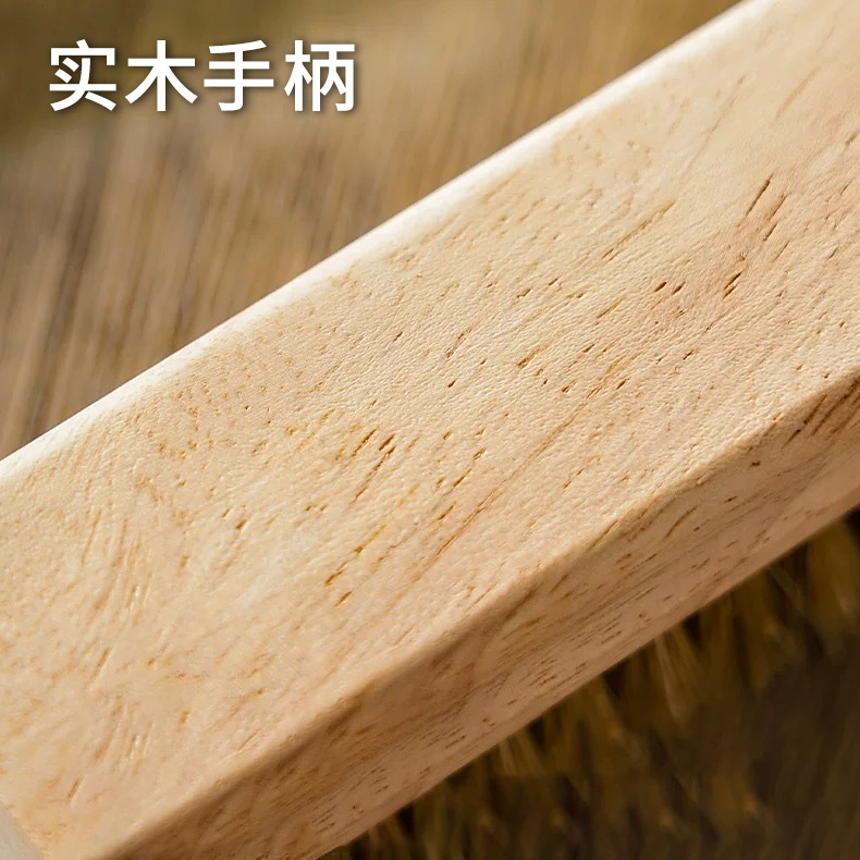 厂家直批马毛鞋刷榉木皮鞋刷软毛方刷猪鬃毛抛光实木鞋油刷跨境