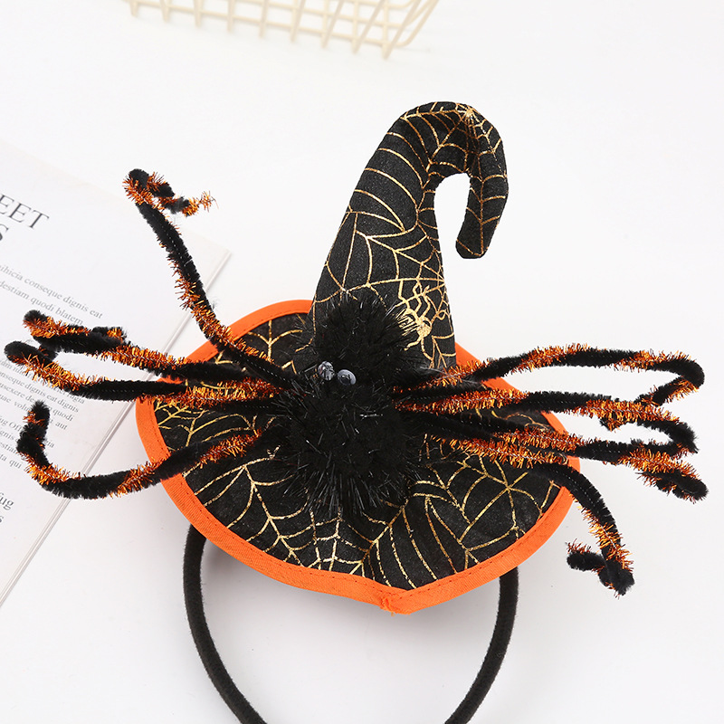 New Halloween Witch hat headband, funny spider headband, personalized children's holiday party hair accessories, direct supply from the manufacturer Application Scenario