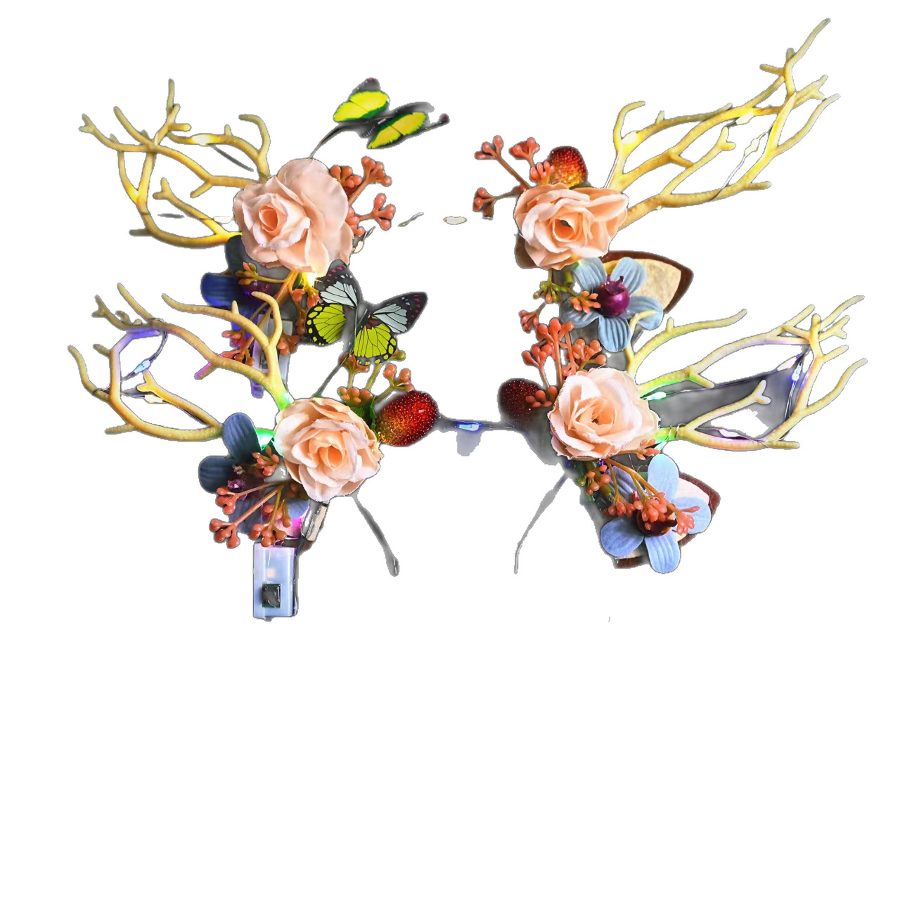 Big antler headbands, night market, glowing toys, shining headbands, Christmas reindeer flower fairy headwear wholesale Item Picture