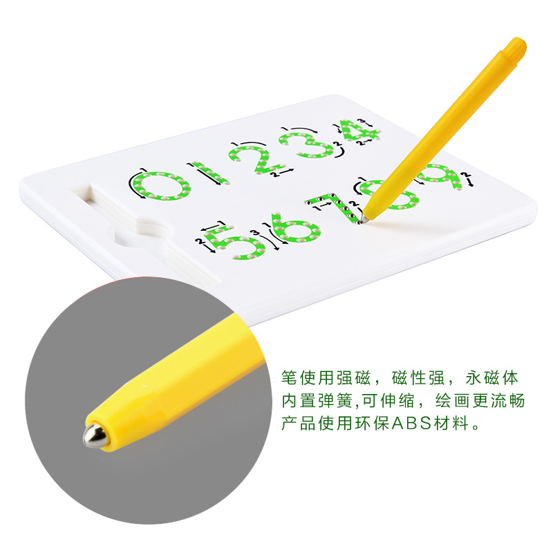 Wholesale of Arabic numeral color box magnetic drawing board, children's early education and intelligence magnetic writing board with pen toys Application Scenario