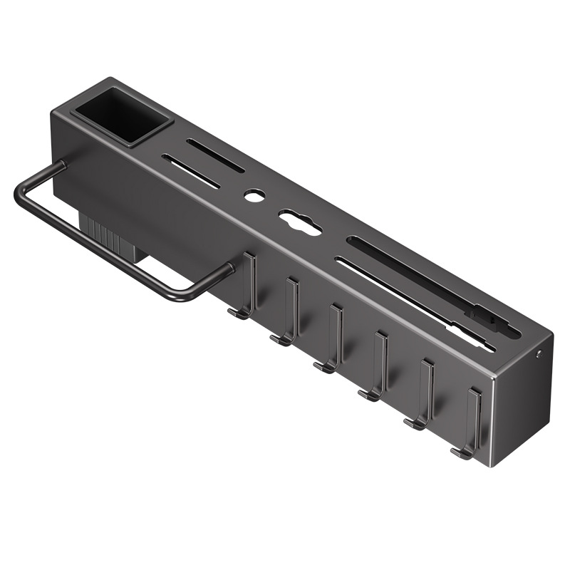 Non-drilling kitchen storage rack, household wall-mounted multi-functional kitchen knife rack, chopstick knife rack, integrated knife storage rack Item Picture