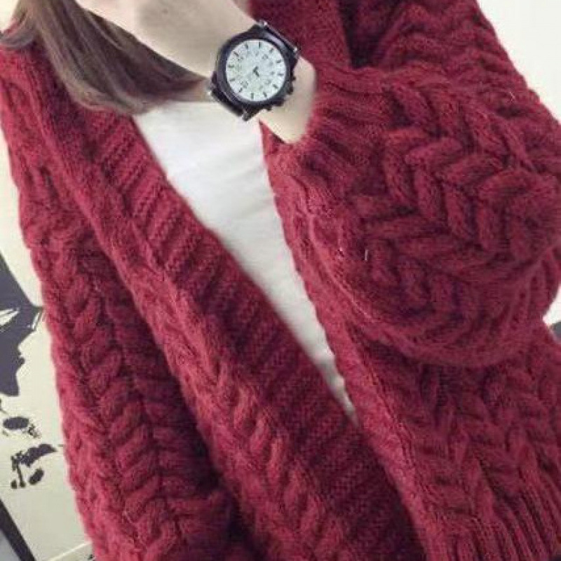 麻花毛衣女开衫秋装宽松粗毛线秋秋季外套原宿韩版学生春秋装新款