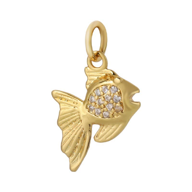Wholesale of cross-border best-selling 18k gold and diamond necklace pendants for boys and girls, animal small ornaments and accessories Item Picture